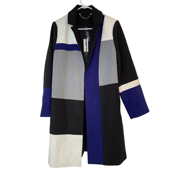 Chicos Black Label Size 8/10 M Patchwork Topper Coat RD10711 $259 NWT - Picture 7 of 11